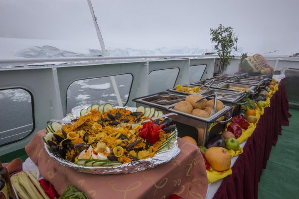 Antarctica Expedition Sun Deck Buffet Table
