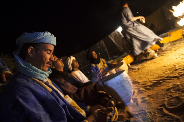 Morocco Sahara Desert Campsite Night Local Music Band
